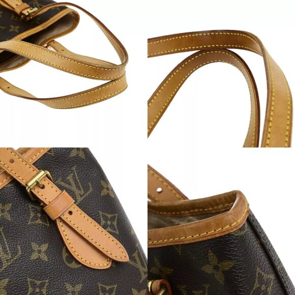 LOUIS VUITTON BUCKET PM Shoulder Tote Bag Monogram Leather Brown M42238 98KA454 - Picture 9 of 16